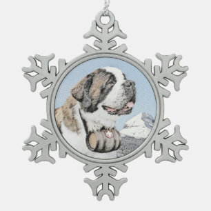 Ornement Flocon De Neige Peinture Saint-Bernard - Jolie illustration origin