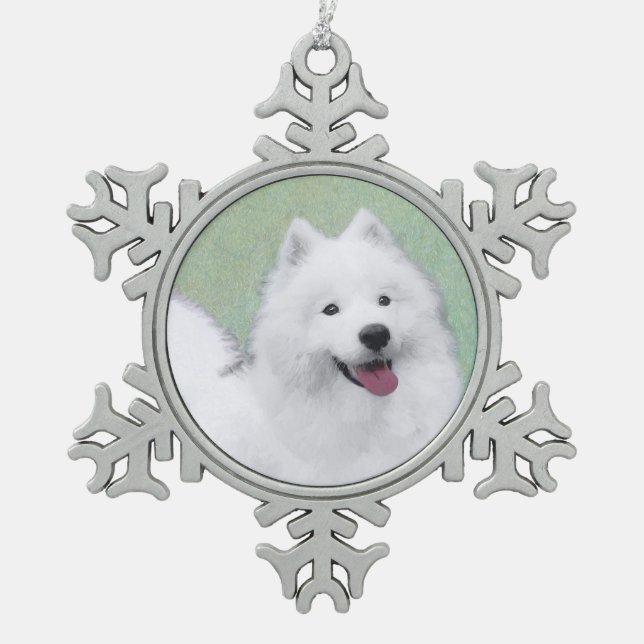 Ornement Flocon De Neige Peinture Samoyed - Cute Original Chien Art (Devant)
