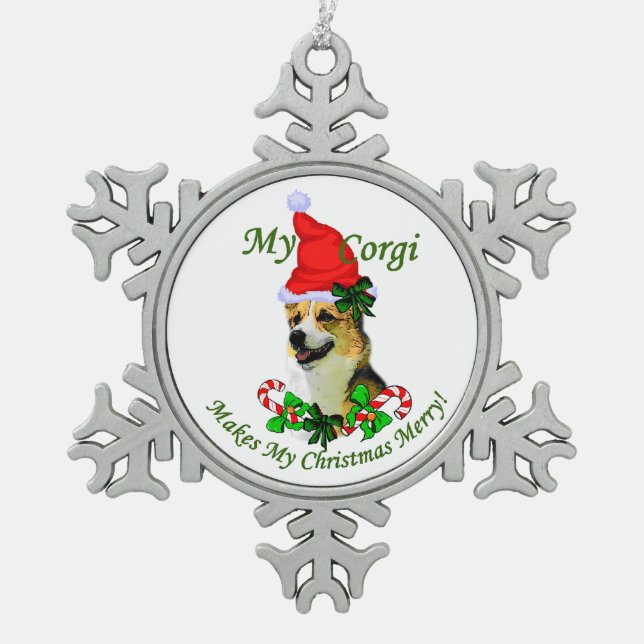Ornement Flocon De Neige Pembroke Welsh Corgi Noël (Devant)