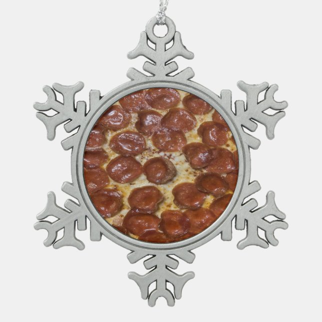 Ornement Flocon De Neige Pepperoni Pizza (Devant)