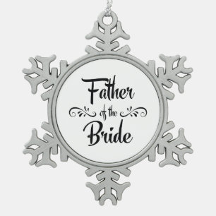 Ornement Flocon De Neige Père de la mariée Noël style vintage