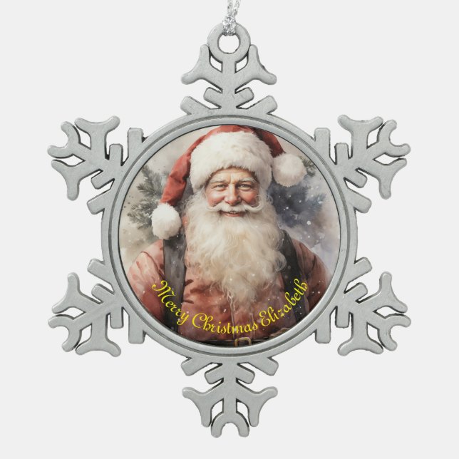 Ornement Flocon De Neige Père Noël (Devant)