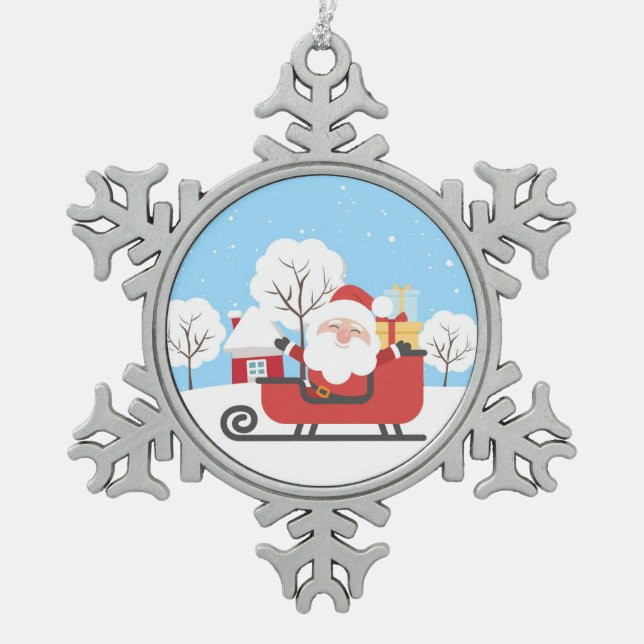 Ornement Flocon De Neige Père Noël (Devant)