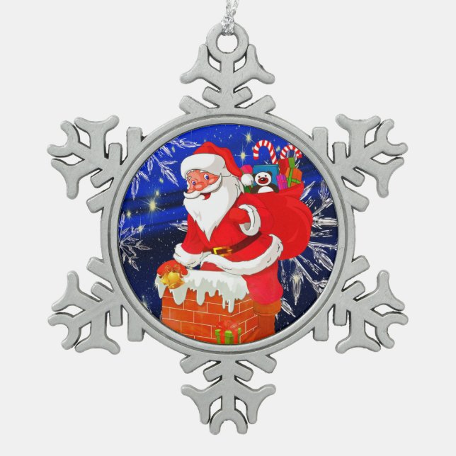 Ornement Flocon De Neige Père Noël (Devant)