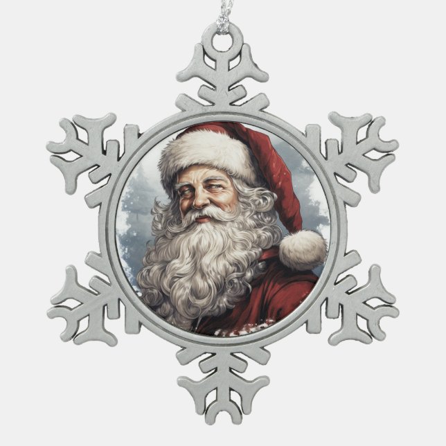Ornement Flocon De Neige Père Noël (Devant)