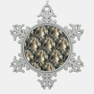 Ornement Flocon De Neige Perles dorées