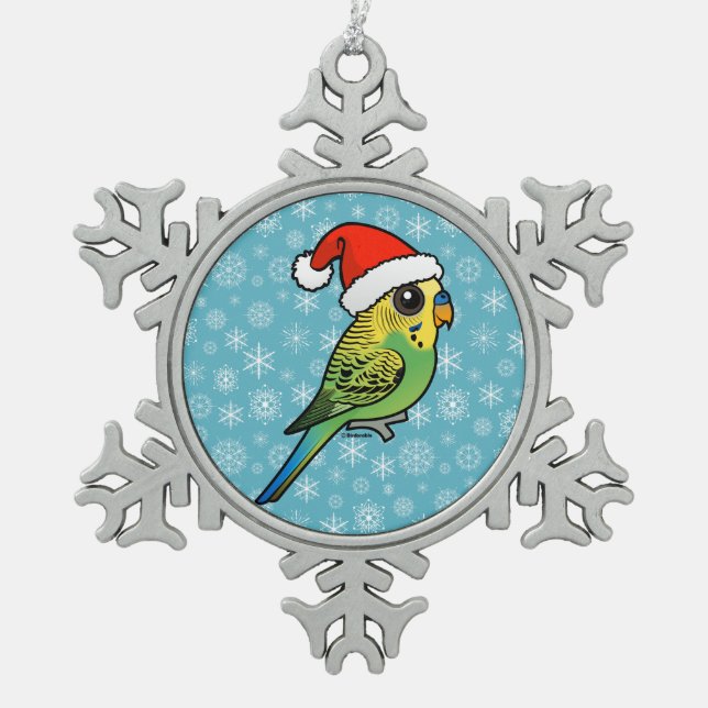 Ornement Flocon De Neige Perruche le père noël (Devant)