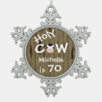 Personalisé Funny Holy Cow 70th Birthday Ornament