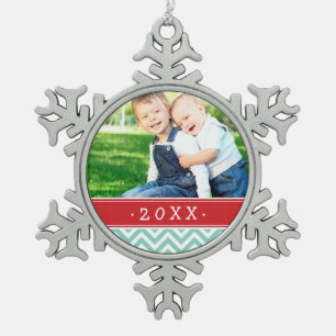 Ornement Flocon De Neige Personnalisation de la famille de photo de conserv