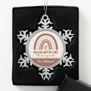 Ornement Flocon De Neige Personnalisé Boho Arc-en-ciel OT ergothérapie