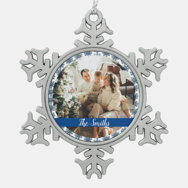 Ornement Flocon De Neige Personnaliser (Devant)