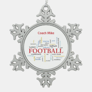 Ornement Flocon De Neige Personnaliser, Football Coach Merci en mots