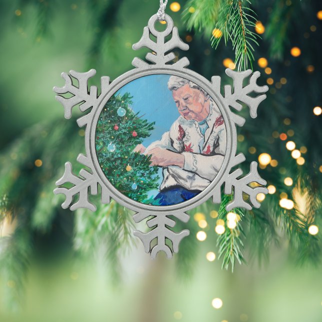 Ornement Flocon De Neige PERSONNALISER L'Art Original (Elegant  From Grammy/ Nana Christmas Tree Ornament, for the elderly, Gram, to send out,)