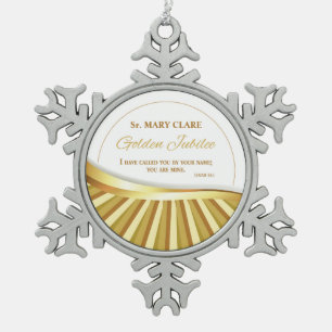 Ornement Flocon De Neige Personnalisez, jubilé d'or de la vie religieuse,