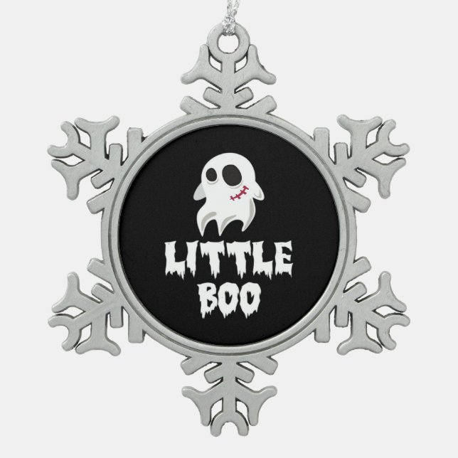 Ornement Flocon De Neige Petit Boo Dans Graphique Cool Halloween (Devant)