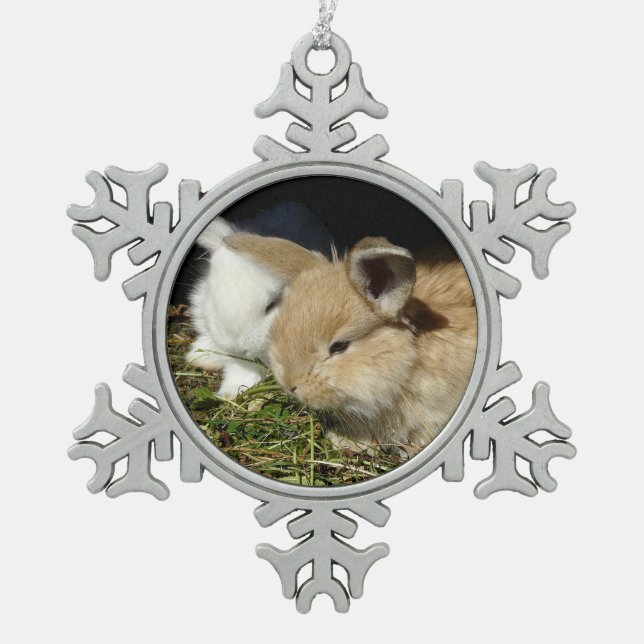 Ornement Flocon De Neige Petit lapin moelleux (Devant)