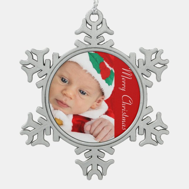 Ornement Flocon De Neige Pewter Christmas Ornaments With Baby (Devant)