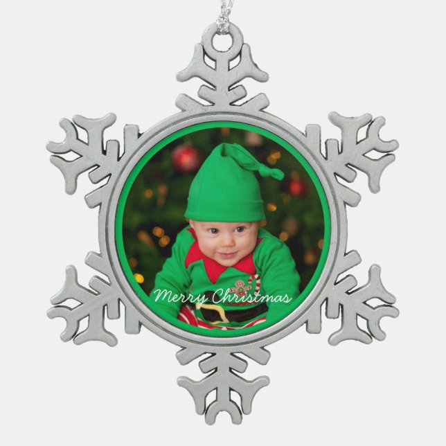 Ornement Flocon De Neige Pewter Christmas Ornaments With Baby (Devant)