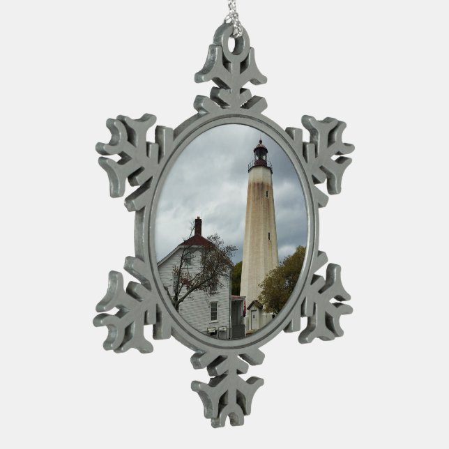 Ornement Flocon De Neige Phare de Sandy Hook (Gauche)