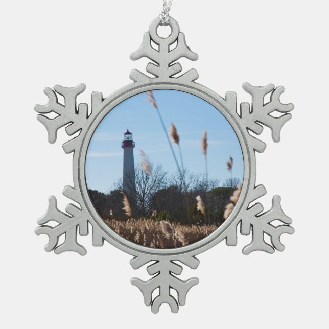 Ornement Flocon De Neige Phare du Cap May (Devant)