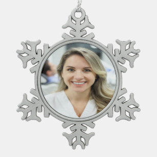 Ornement Flocon De Neige Photo de dentiste personnaliser