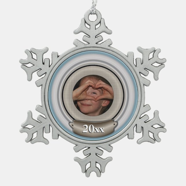 Ornement Flocon De Neige Photo de Frame Matrices personnalisables (Devant)