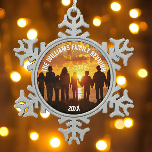Ornement Flocon De Neige Photo de réunion de famille personnalisée 2025