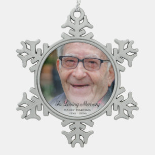 Ornement Flocon De Neige Photo en mémoire d'amour