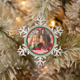 Ornement Flocon De Neige Photo Fun Stomping Reindees