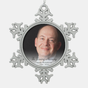 Ornement Flocon De Neige Photo Mémorial Dans Mon Père Mémoire Amoureux