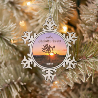 Ornement Flocon De Neige Photo personnalisée Purple Orange Sunset Joshua Tr