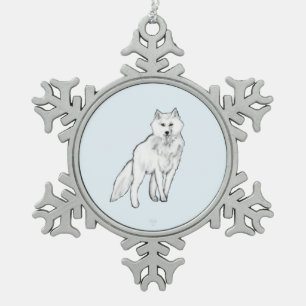 Ornement Flocon De Neige Photographie réaliste d'un loup arctique au pincea