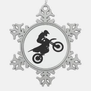 Ornement Flocon De Neige Pilote Motocross - Choisir la couleur arrière - p