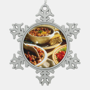 Ornement Flocon De Neige Piment avec du pain de maïs