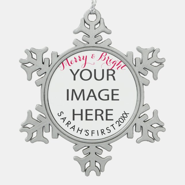 Ornement Flocon De Neige PixDezines personnaliser ce flocon de neige (Devant)