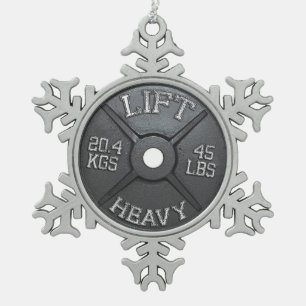 Ornement Flocon De Neige Plaque Barbell - Ascenseur Lourd