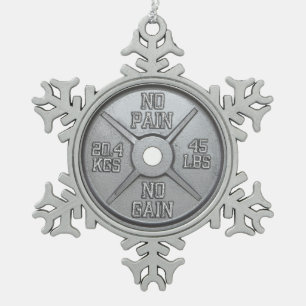 Ornement Flocon De Neige Plaque Barbell - Pas de douleur Pas de gain