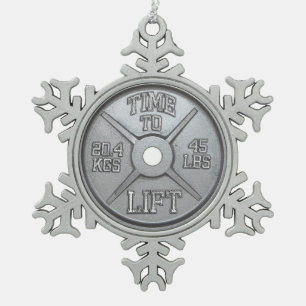 Ornement Flocon De Neige Plaque Barbell - Temps De Levage