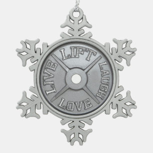 Ornement Flocon De Neige Plat d'haltère