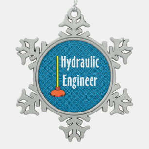 Ornement Flocon De Neige Plongeur de toilettes de l'ingénieur hydraulique