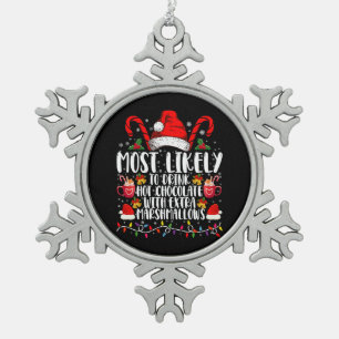 Ornement Flocon De Neige Plus Susceptible De Boire Des Chamallows Au Chocol