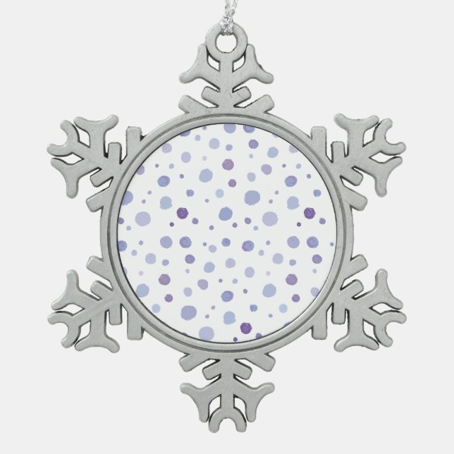 Ornement Flocon De Neige pois peint à la main (Devant)