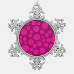 Ornement Flocon De Neige Pois rose