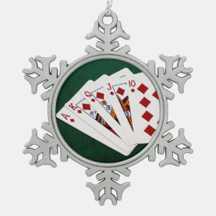 Ornement Flocon De Neige Poker Hands - Brosse Royale - Costume Diamants