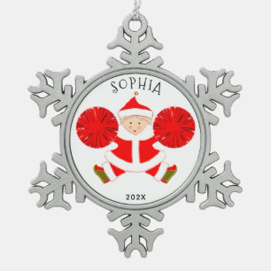 Ornement Flocon De Neige Pom-pom girl personnalisée