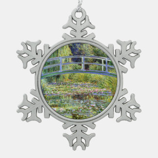 Ornement Flocon De Neige Pont japonais de Monet fin & Etang Lily