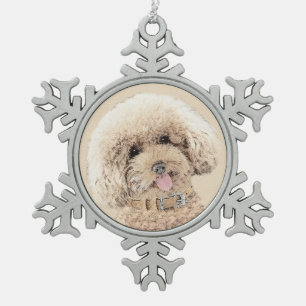Ornement Flocon De Neige Poodle (Jouet, Miniature) Peinture Chien Art origi