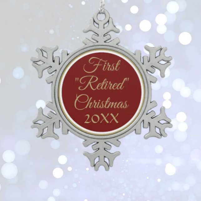 Ornement Flocon De Neige POPULAIRE ! Première fête de Noël à la retraite (Créateur téléchargé)