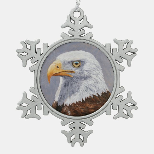 Ornement Flocon De Neige Portrait de Bald Eagle (Devant)
