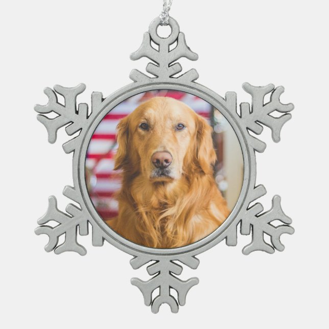 Ornement Flocon De Neige Portrait de chien Golden Retriever (Devant)